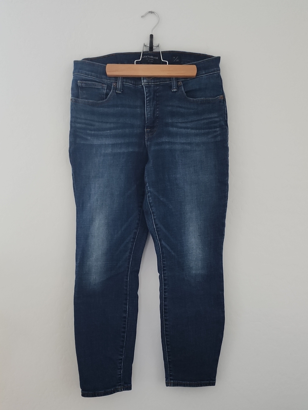 Lucky Brand Dark Indigo Mid Rise Crop Ava Skinny Jeans